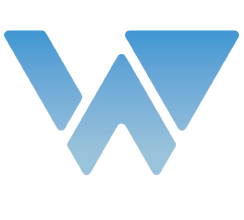 Abstraktes W Logo Design blau