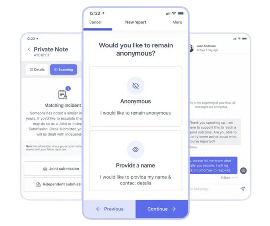 App Oberfläche für digitale Meldungen