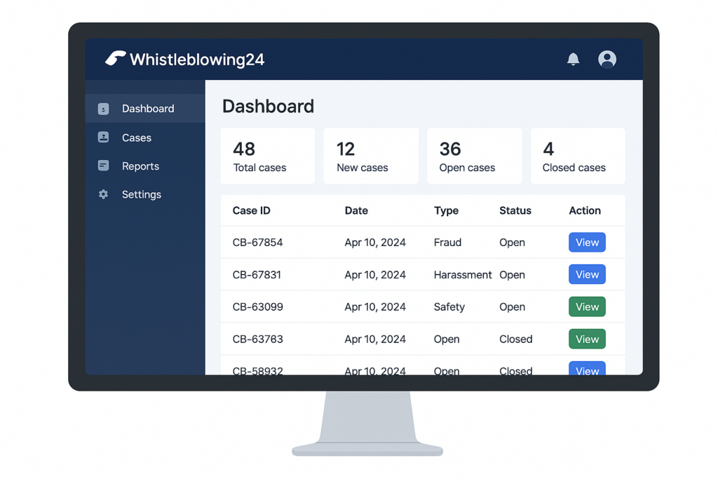 Analyse Dashboard auf Monitor angezeigt